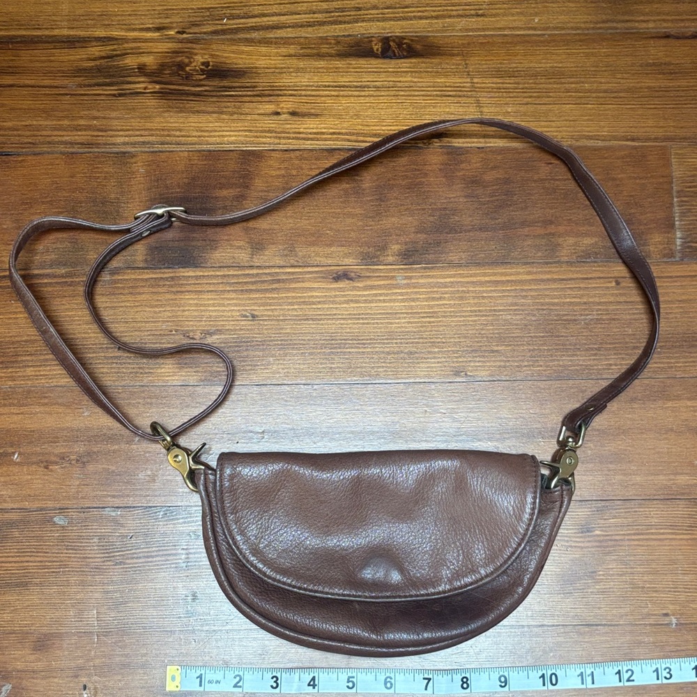 Brown Leather Crossbody Bag - Classic Women's mini Shoulder /hip Purse